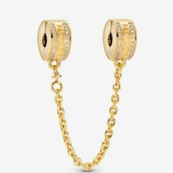 ✅NEW Pandora Safety Chain Clip Bracelet Charm - Picture 1 of 5